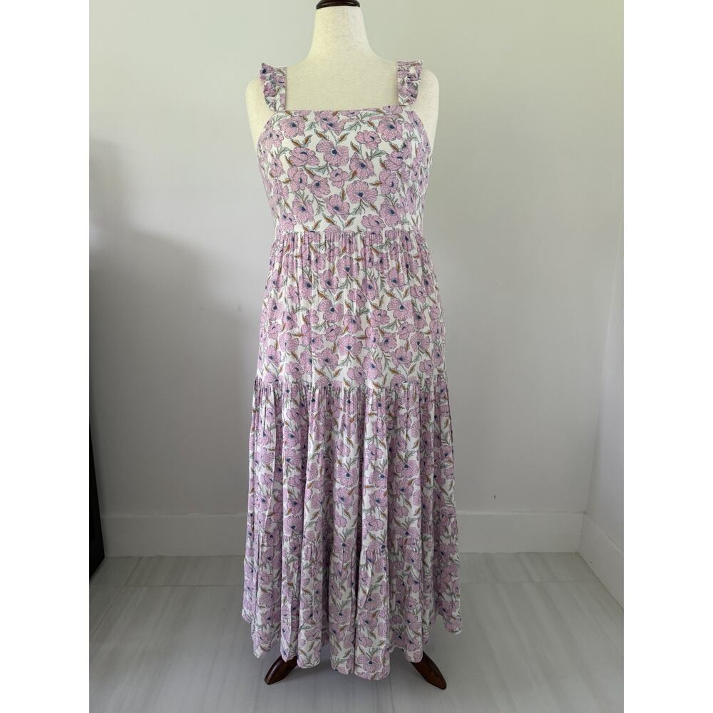 Haute Hippie Style Cottagecore Floral Tiered Maxi Dress Boho Garden Party Large - Picture 2 of 11
